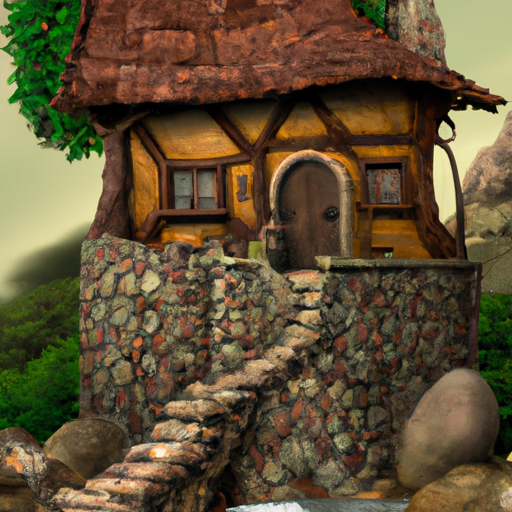 Fantasy foundation of an old house